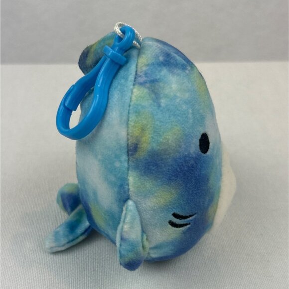 Squishmallows Sealife Squad Luther the Shark 3in Blue Tye Dye Clip On Plush - Picture 4 of 7